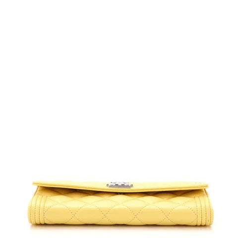 CC Boy Flap Wallet Quilted Lambskin Long