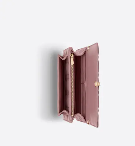 LADY D CHAIN POUCH Peony Pink Cannage Lambskin