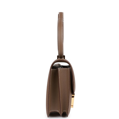 H Constance 18 Etoupe Epsom Gold Hardware