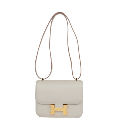 H Constance 18 Gris Perle Swift Gold Hardware