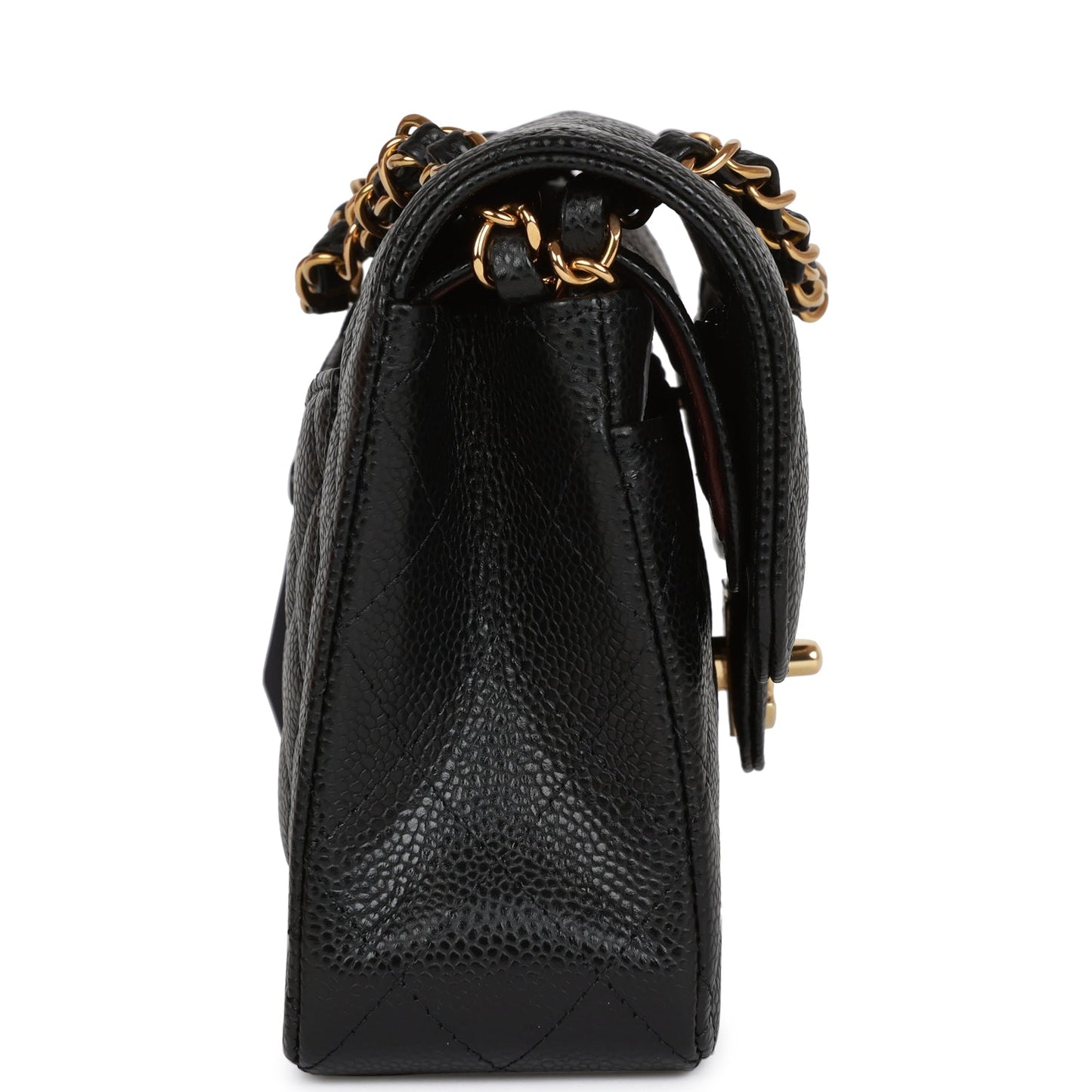 CC Small Classic Double Flap Black Caviar Gold Hardware