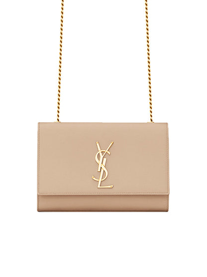 Y Kate Small Chain Bag in Grain de Poudre Embossed Leather