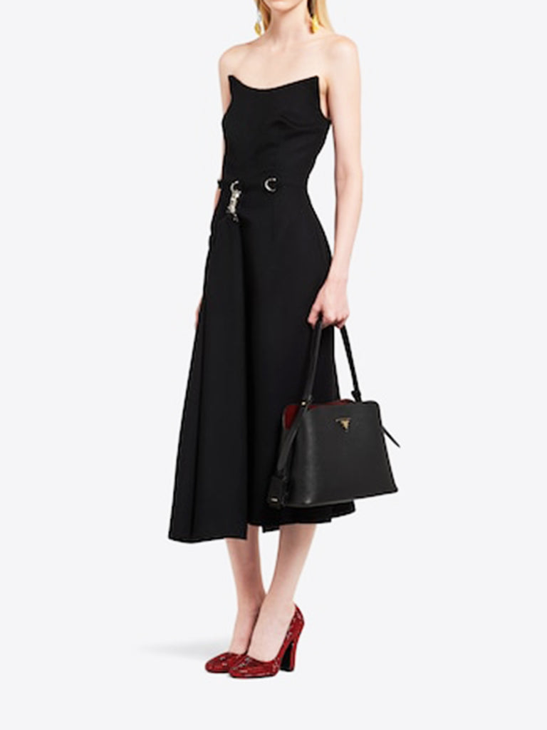 PP Saffiano Leather PP Matin��e Bag in Black