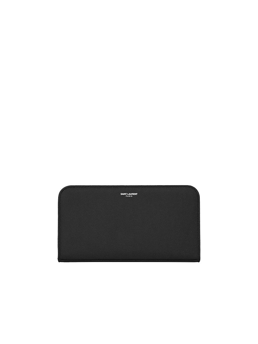 Y Zip Around Wallet in Grain de Poudre Embossed Leather