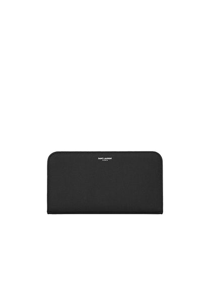 Y Zip Around Wallet in Grain de Poudre Embossed Leather