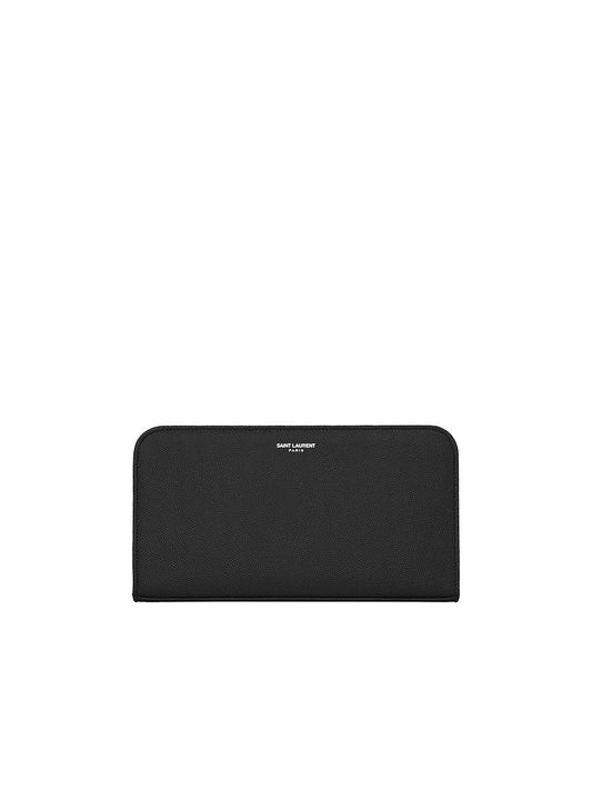 Y Zip Around Wallet in Grain de Poudre Embossed Leather