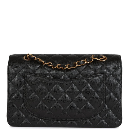 CC Small Classic Double Flap Black Caviar Gold Hardware