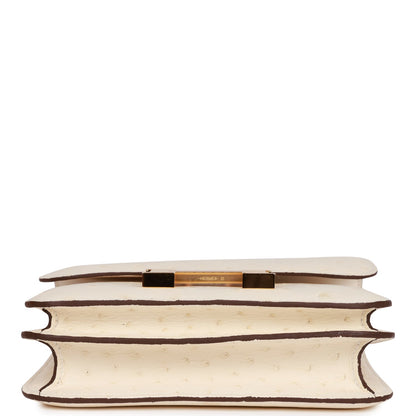 H Constance 18 Nata Ostrich Gold Hardware