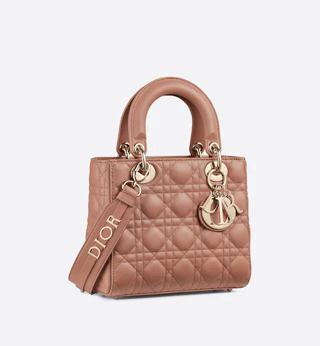 SMALL LADY D MY ABCD BAG Blush Cannage Lambskin
