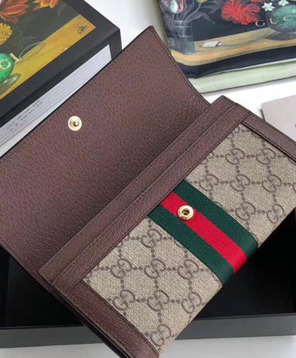 GG Ophidia GG continental wallet 523153 Dark Coffee
