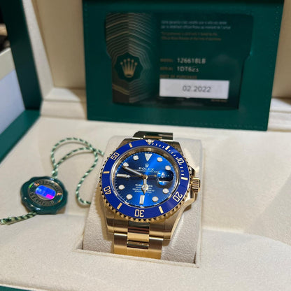 RLX Perpetual Submariner Date 41mm Black Dial Yellow Gold 126618LN