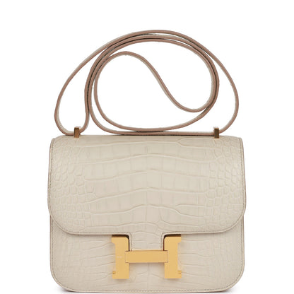 H Constance 18 Beton Matte Alligator Gold Hardware
