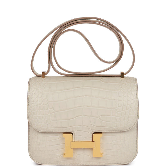 H Constance 18 Beton Matte Alligator Gold Hardware