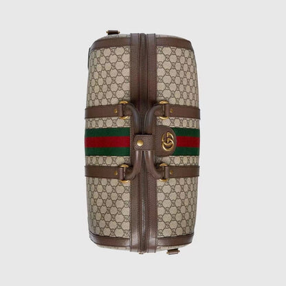 GG Savoy Small Duffle Bag Beige and Ebony GG Supreme Canvas 724262