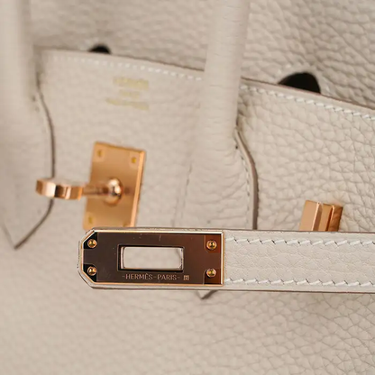 H Birkin 35 Craie Togo Palladium Hardware rose gold