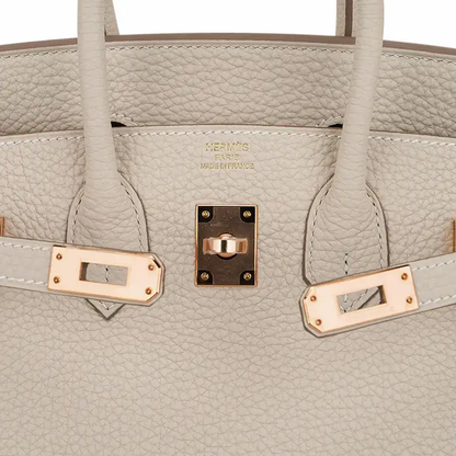 H Birkin 35 Craie Togo Palladium Hardware rose gold