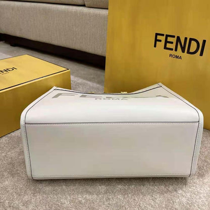 Fd Women Sunshine Medium Leather Shopper-White