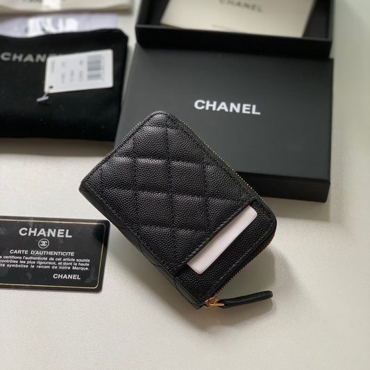 cc Zipped Coin Purse Black Bag For Women 10.9cm/4.3in