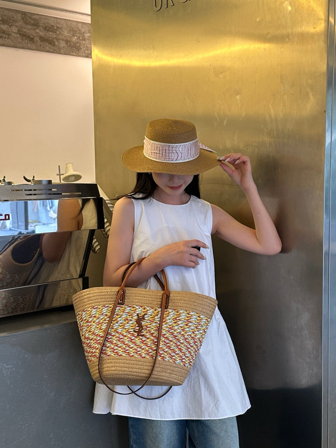 Y new arrival 2025 summer tote bag size: 47*14*27 cm
