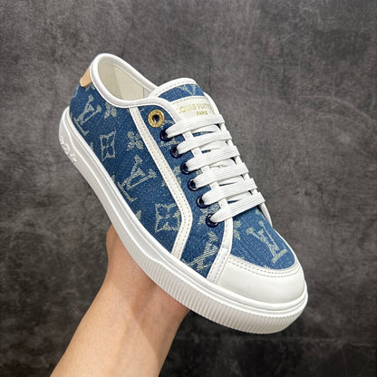Louis new arrival 2025ss Lagoon denim shoe heels 2.5 cm