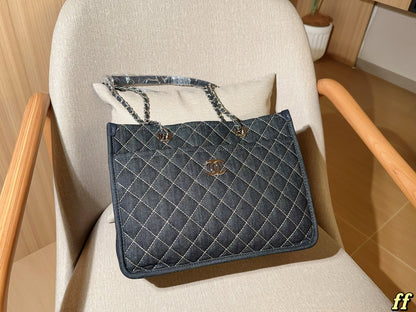 CC new arrival vintage denim tote bag size: 33*25*13 cm