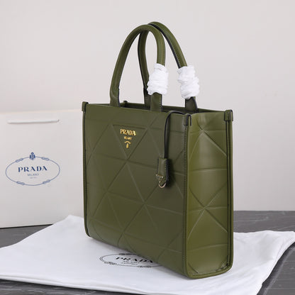 PP big size leather Symbole bag with topstitching
