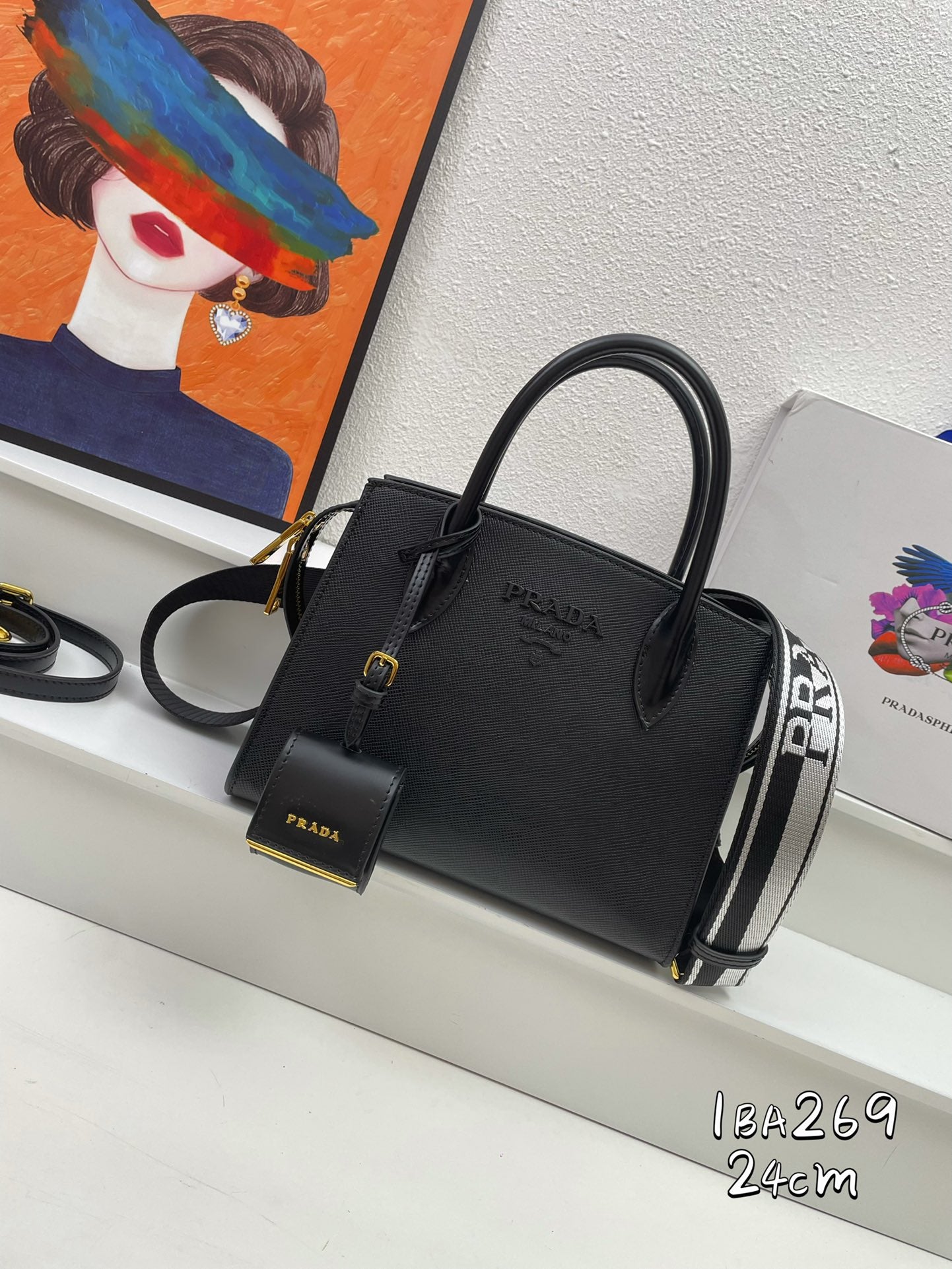 Pra Monochrome new arrival bag size : 24.18.12cm