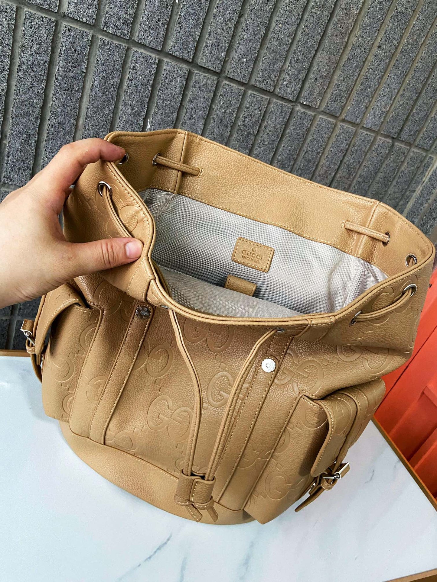 GG new arrival backpack bag size : 32 x 42 cm