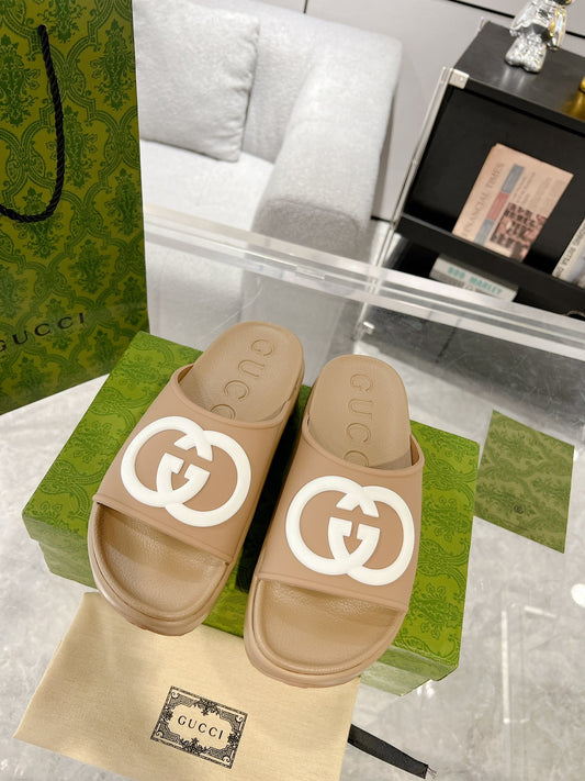 GG new arrival  men and women slippers heels 5 cm