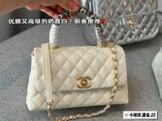 CC new arrival coco handle caviar leather size : 23*13cm