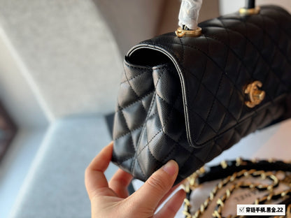 CC new arrival coco handle caviar leather size : 23*13cm