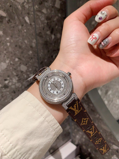 Louis Tambour slim monogran women watch 36mm