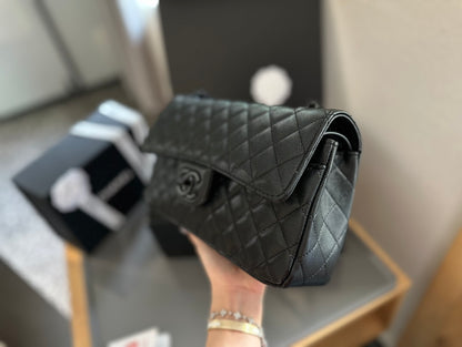 CC new arrival black caviar leather CF bag