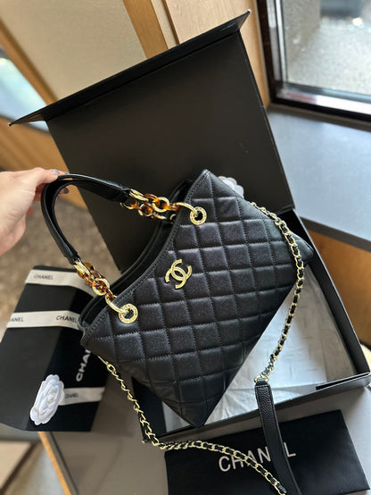 Cc new arrival vintage tote bag caviar leather size: 27cm