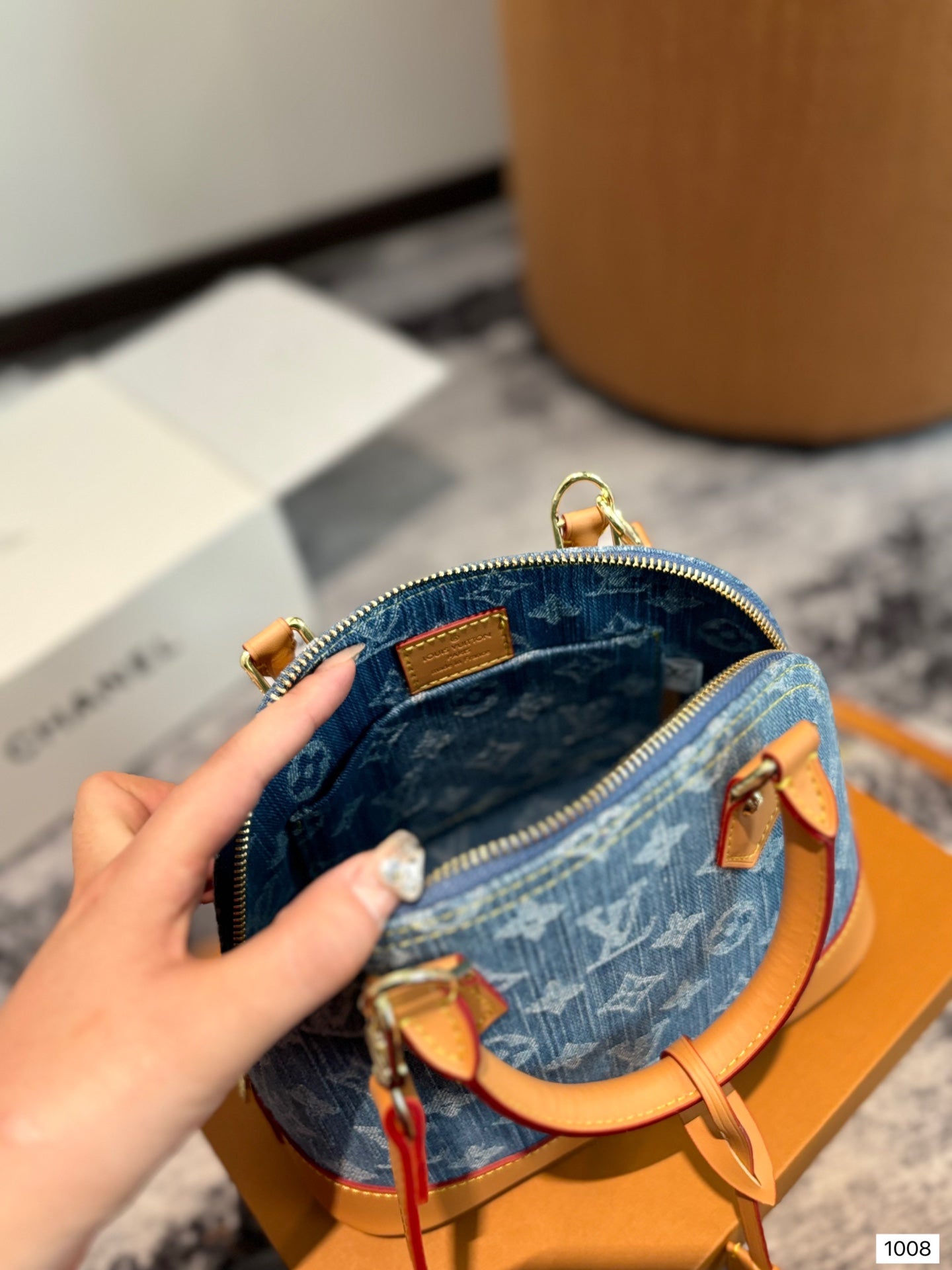 Louis alma bb Retiro denim bag size: 24×18cm