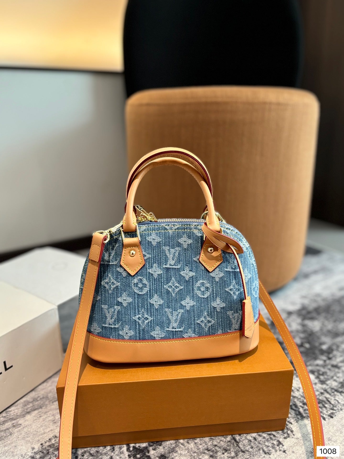 Louis alma bb Retiro denim bag size: 24×18cm