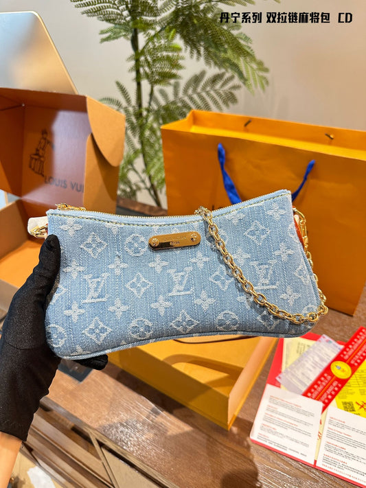 Louis new arrival denim bag size:25cm