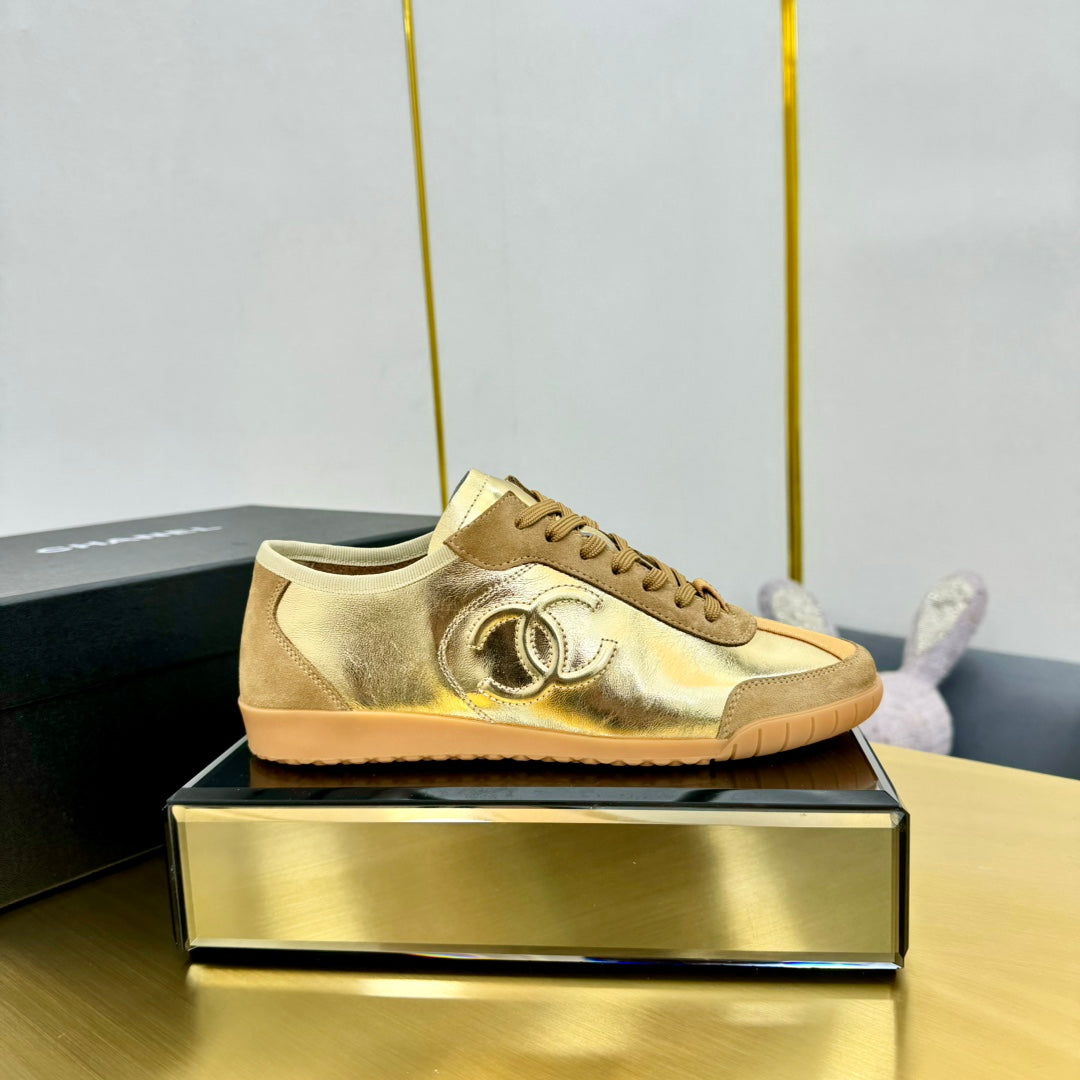 Cc new arrival women sneakers silver and gold shoes