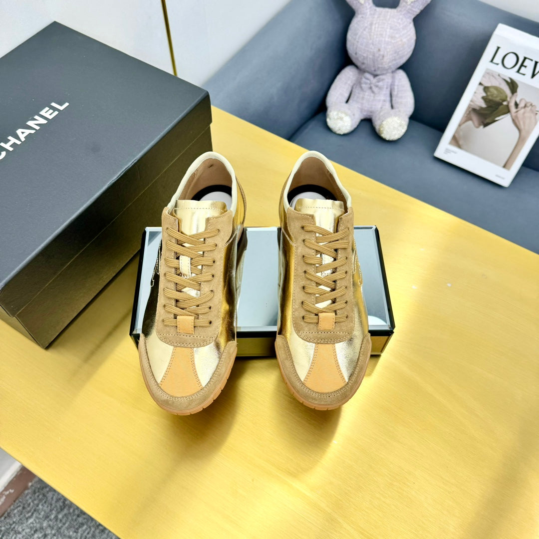 Cc new arrival women sneakers silver and gold shoes