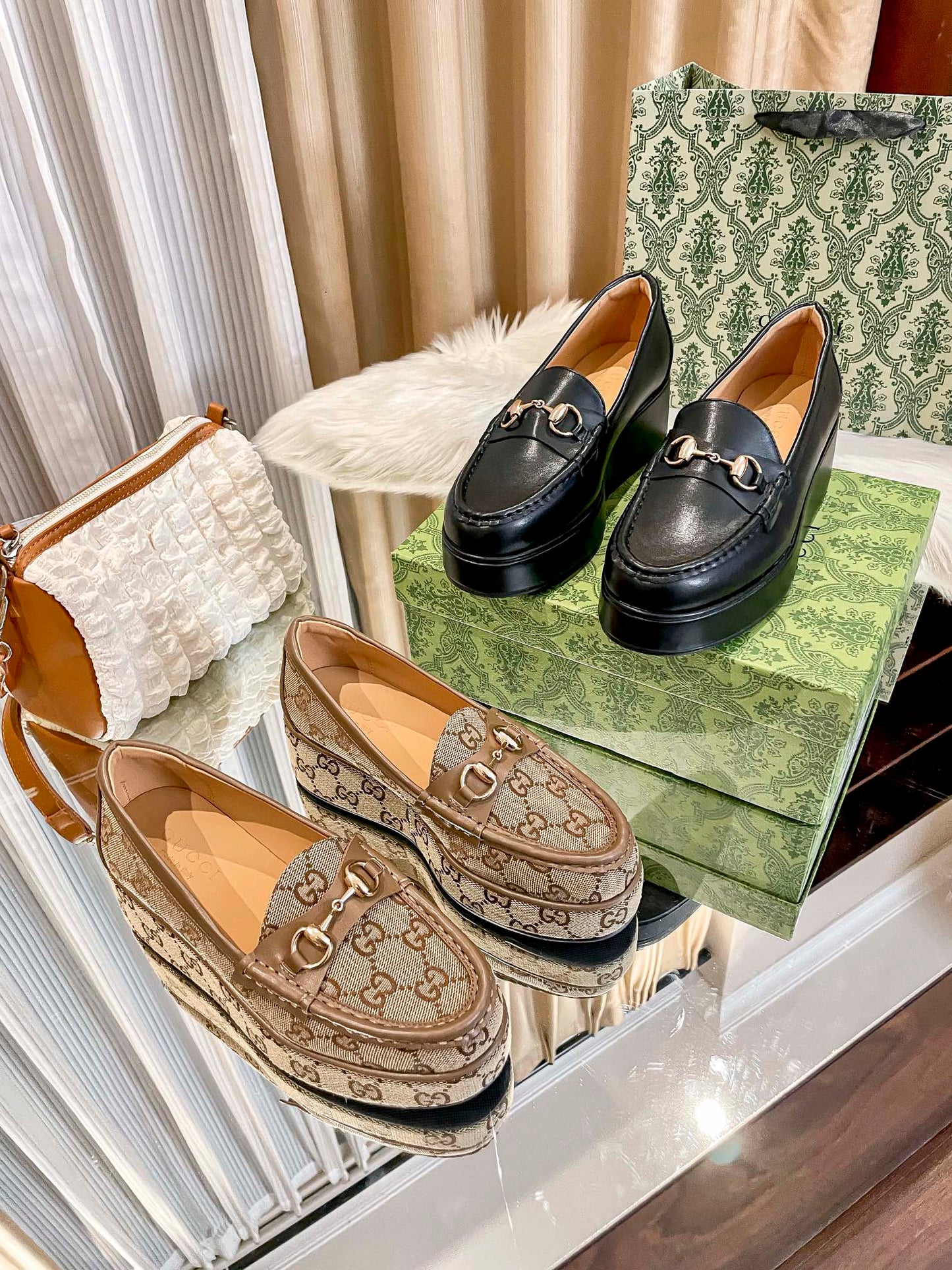 GG new arrival women Loafers heels 5.5 cm