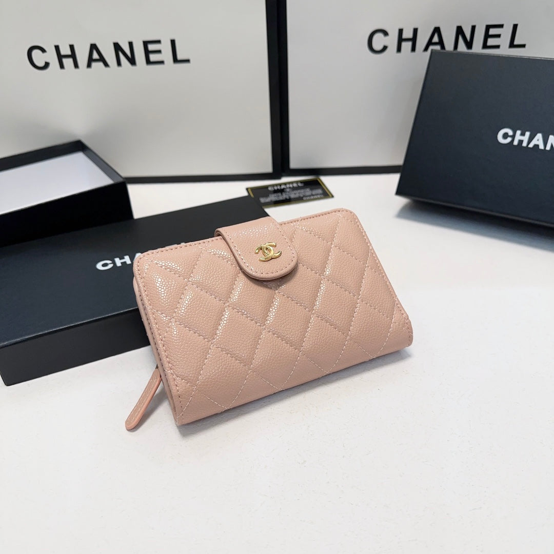 Cc new arrival caviar leather wallet size: 15*10 cm