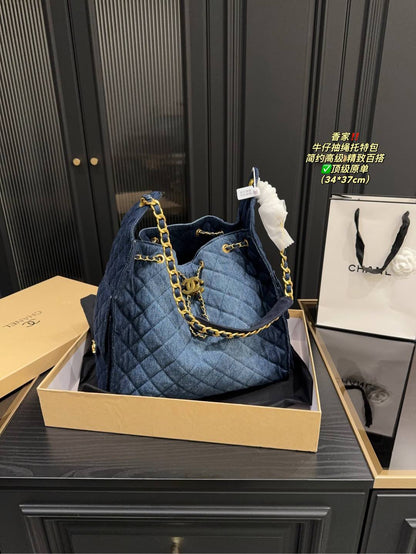 Cc new arrival denim tote bag size: 34*37 cm