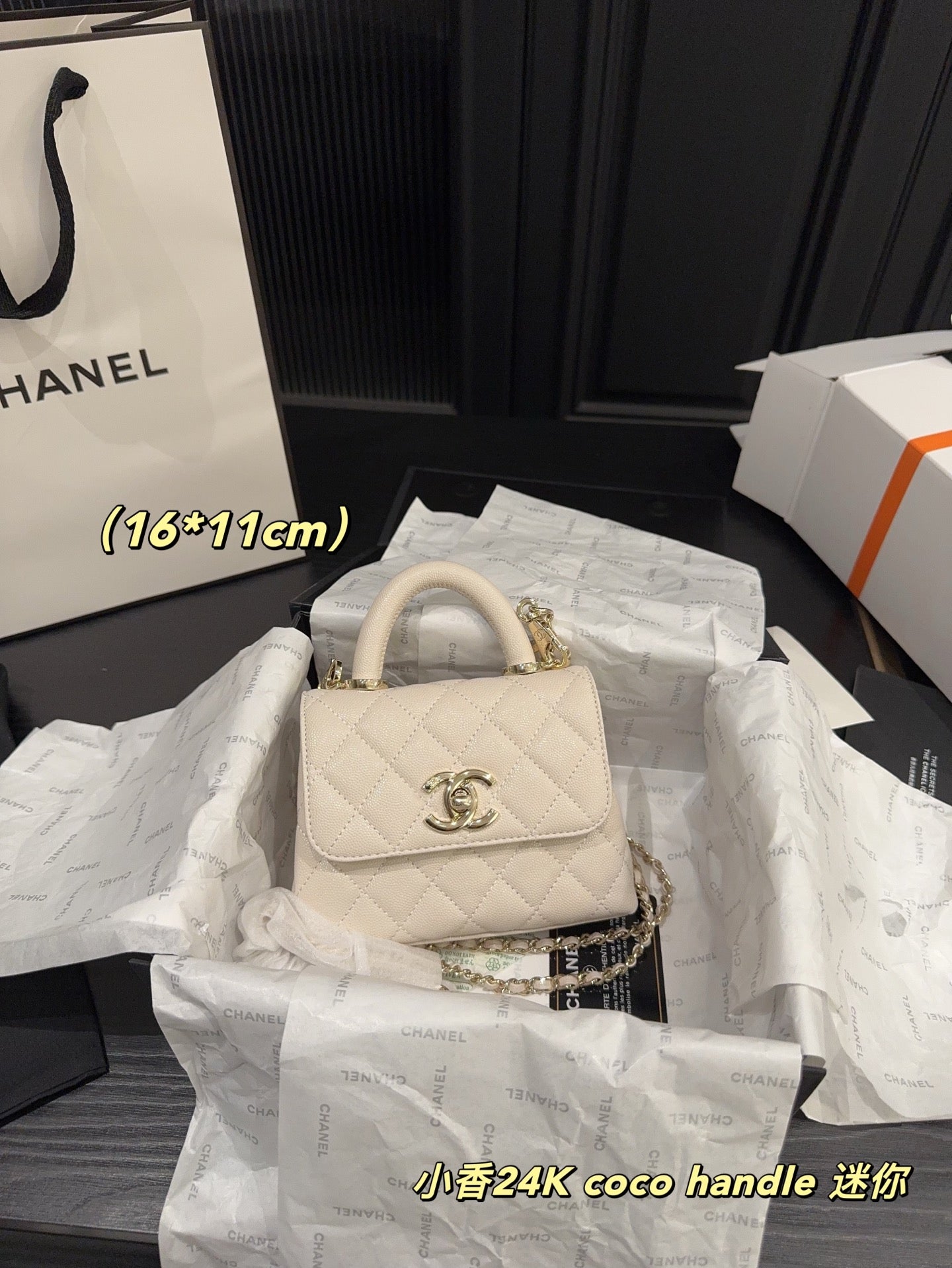 Cc new arrival 24K coco handle mini bag size:16*11 cm