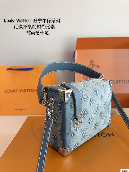 Louis new arrival denim trunk bag size: 23*8*16cm