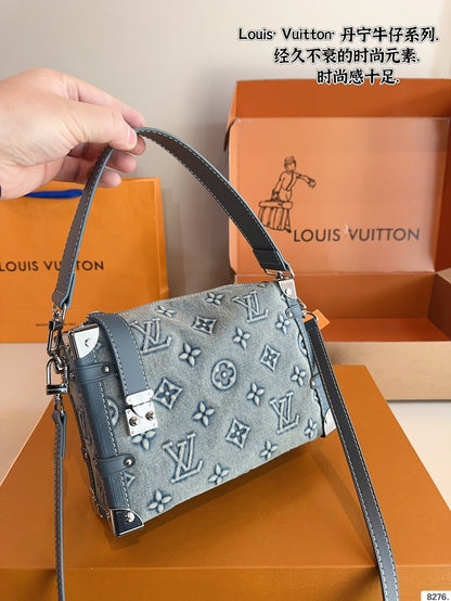 Louis new arrival denim trunk bag size: 23*8*16cm