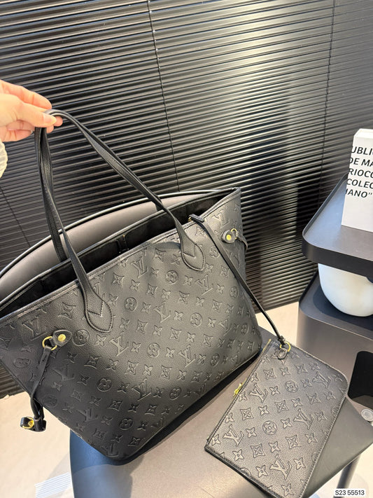 Louis new arrival black neverfull bag size: 33*29 cm