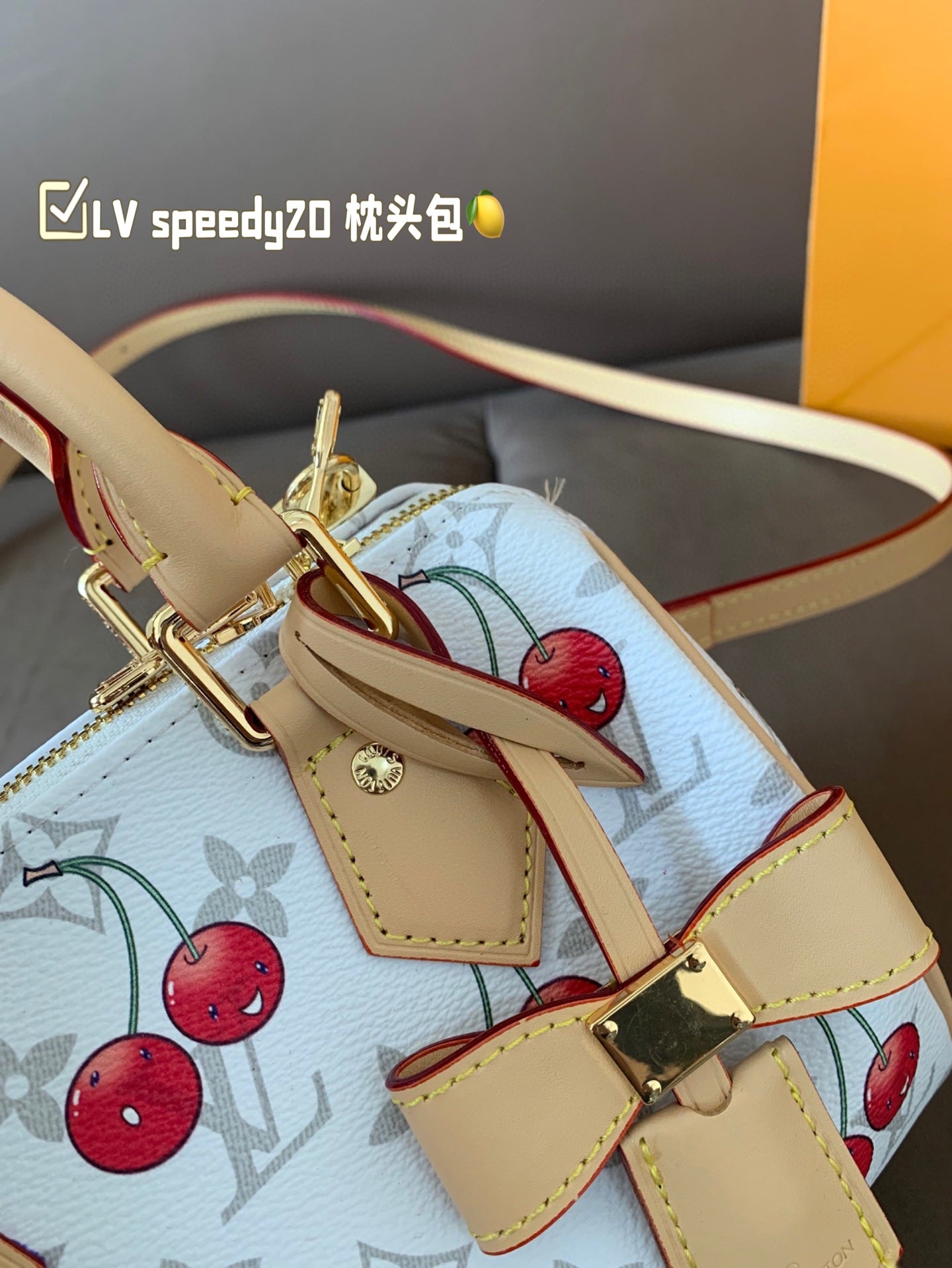 Louis new arrival SPEEDY 20 cherry bag size:20*15 cm