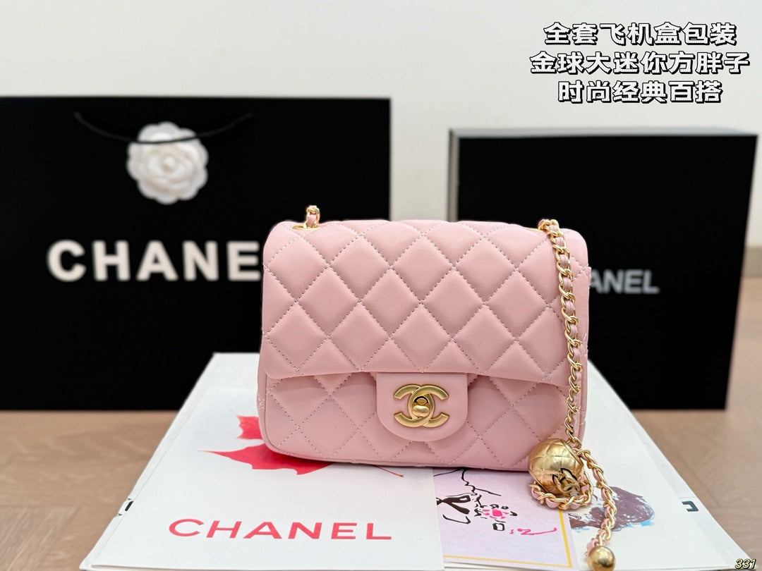 Cc new arrival pink gold ball chain bag