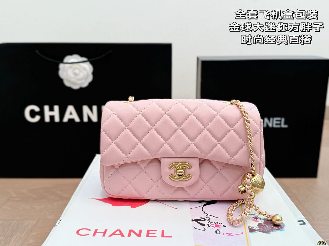 Cc new arrival pink gold ball chain bag