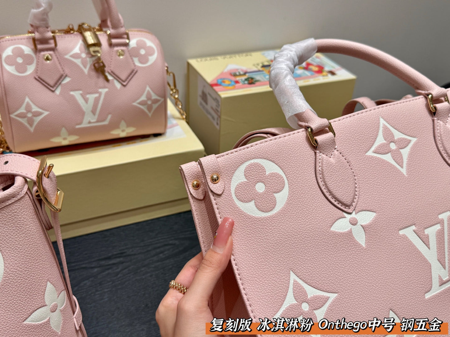 Louis new arrival pink Onthego tote bag